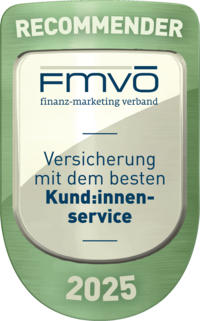 Siegel vom Recommender Award für das beste Kund:innenservice bei der Wiener Städtischen.