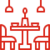 Grafische Icon Darstellung eines Küchentisches mit dazugehörigen Bänken