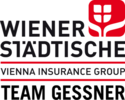 Logo von Team Gessner. Rote Tulpe mit Schriftzug Wiener Städtische Vienna Insurance Group mit dem Zusatz Team Gessner.