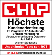 Siegel von CHIP für die Auszeichnung für höchste Kundenorientierung 2025.