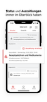 Ein Smartphone wird dargestellt, wo die losleben App geöffnet ist und die Status Seite von getätigten Einreichungen präsentiert wird 