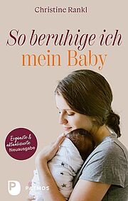 Das Buchcover zeigt eine Mutter mit zusammengebundenen braunen Haaren, die ein Baby im Arm hält, das in ein weißes Tuch eingewickelt ist.
