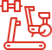 Grafische Icon Darstellung von einem Laufband, einem Fahrrad und einer Hantel