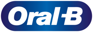 Logo von Oral B in dunkelblau und weiß.