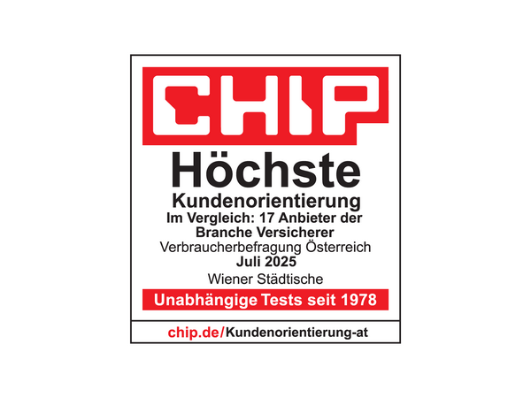 Siegel von CHIP für die Auszeichnung für höchste Kundenorientierung 2025.