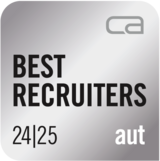 Auszeichungssiegel von Best Recruiters 2024 und 2025.