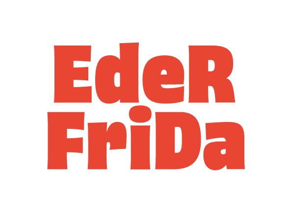 Logo vom Hotel Eder Frida in rot gehalten.