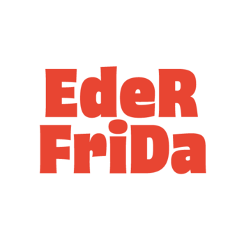 Logo vom Hotel Eder Frida in rot gehalten.