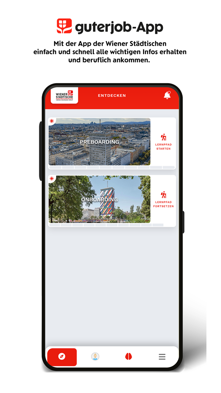 Screen von der guterjob App.