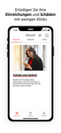  Ein Smartphone wird dargestellt, wo die losleben App geöffnet ist und die Aktuelle-Seite der getätigten Einreichungen präsentiert wird